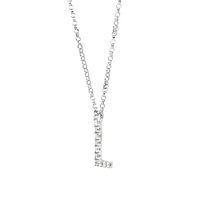 A' Initial necklace with 0.10 Carat TW of Diamonds in 10kt White Gold