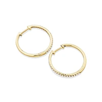 Pave Hoops with Carat TW of Diamonds in 10kt Gold
