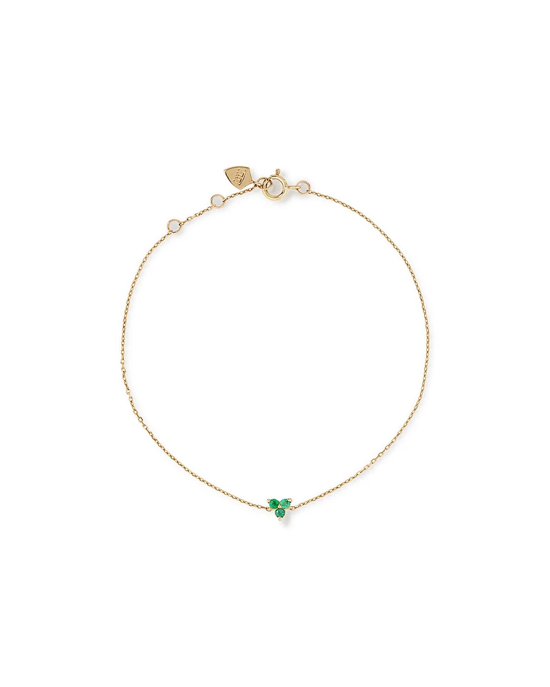 Emerald Trio Bracelet in 10kt Yellow Gold