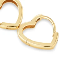 11mm Heart Shape Huggie Earrings in 10kt Yellow Gold