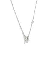 0.65 Carat TW Floret Laboratory-Grown Diamond Necklace in 10kt White Gold