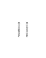 Hoop Earrings With 0.25 Carat TW Of Diamonds in 10kt White Gold