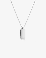 Collier de 55 cm avec pendentif plaque d'identité en argent sterling