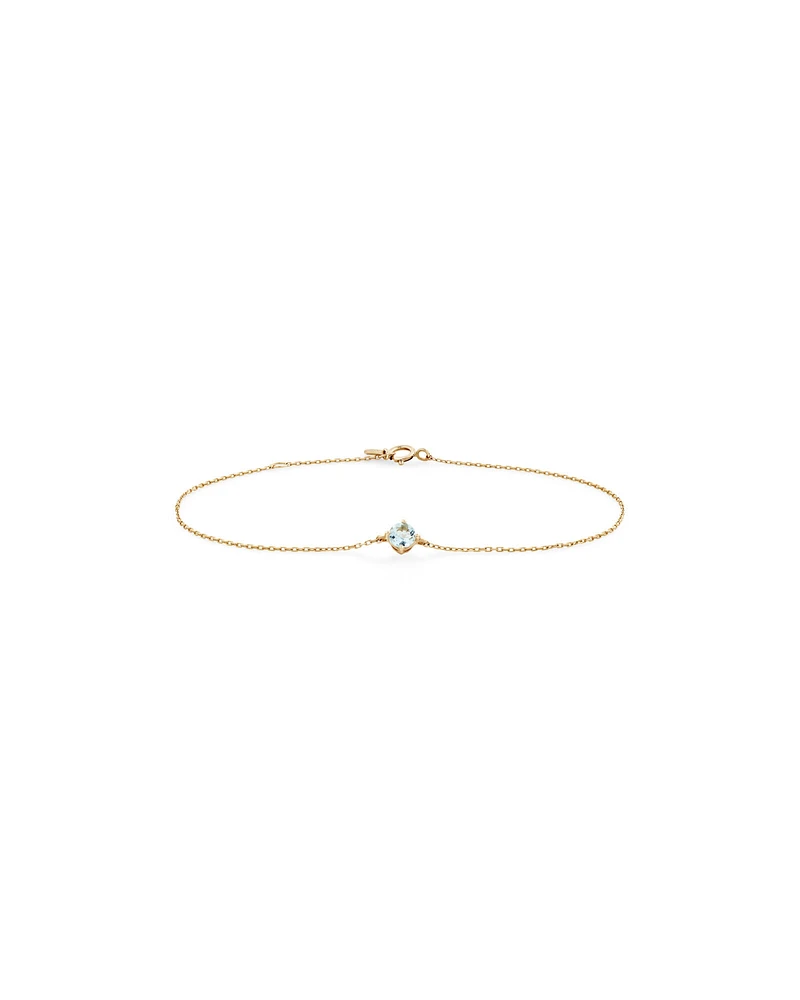 Bracelet with Aquamarine in 10kt Yellow Gold