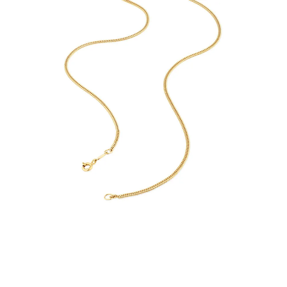 55cm (22) 4.5mm-5mm Width Solid Curb Chain in 10kt Yellow Gold