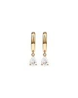 0.50 Carat TW Pear Cut Laboratory-Grown Diamond Drop Sleeper Earrings in 10kt Yellow Gold