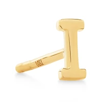 G Initial Single Stud Earring in 10kt Yellow Gold