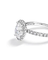 1.78 Carat TW Laboratory-Grown Diamond Oval Halo Ring in 14kt White Gold