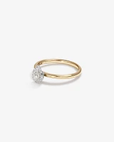 0.31 Carat TW Pear Cut Diamond Halo Engagement Ring in 14kt Yellow and White Gold