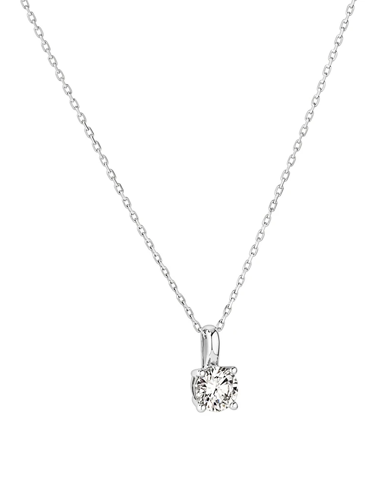 0.38 Carat TW Laboratory-Grown Diamond Solitaire Pendant Necklace in 10kt White Gold