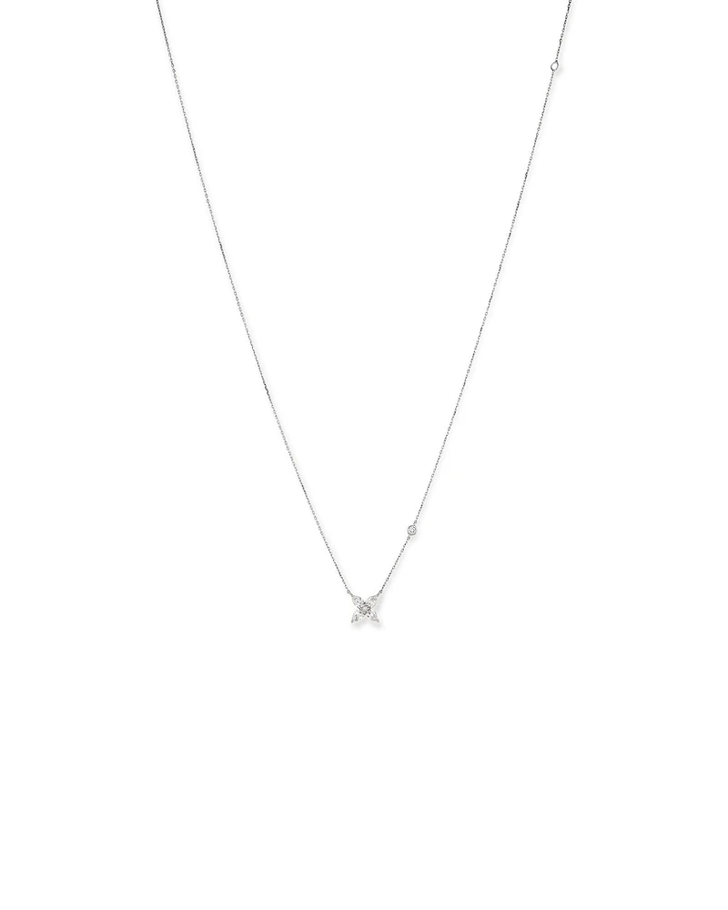 0.65 Carat TW Floret Laboratory-Grown Diamond Necklace in 10kt White Gold