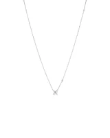 0.65 Carat TW Floret Laboratory-Grown Diamond Necklace in 10kt White Gold