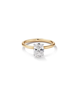 1.25 Carat TW Oval Laboratory-Grown Diamond Solitaire Engagement Ring in 14kt Yellow and White Gold