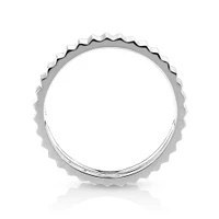 Ribbed Stacker Ring in 10kt White Gold