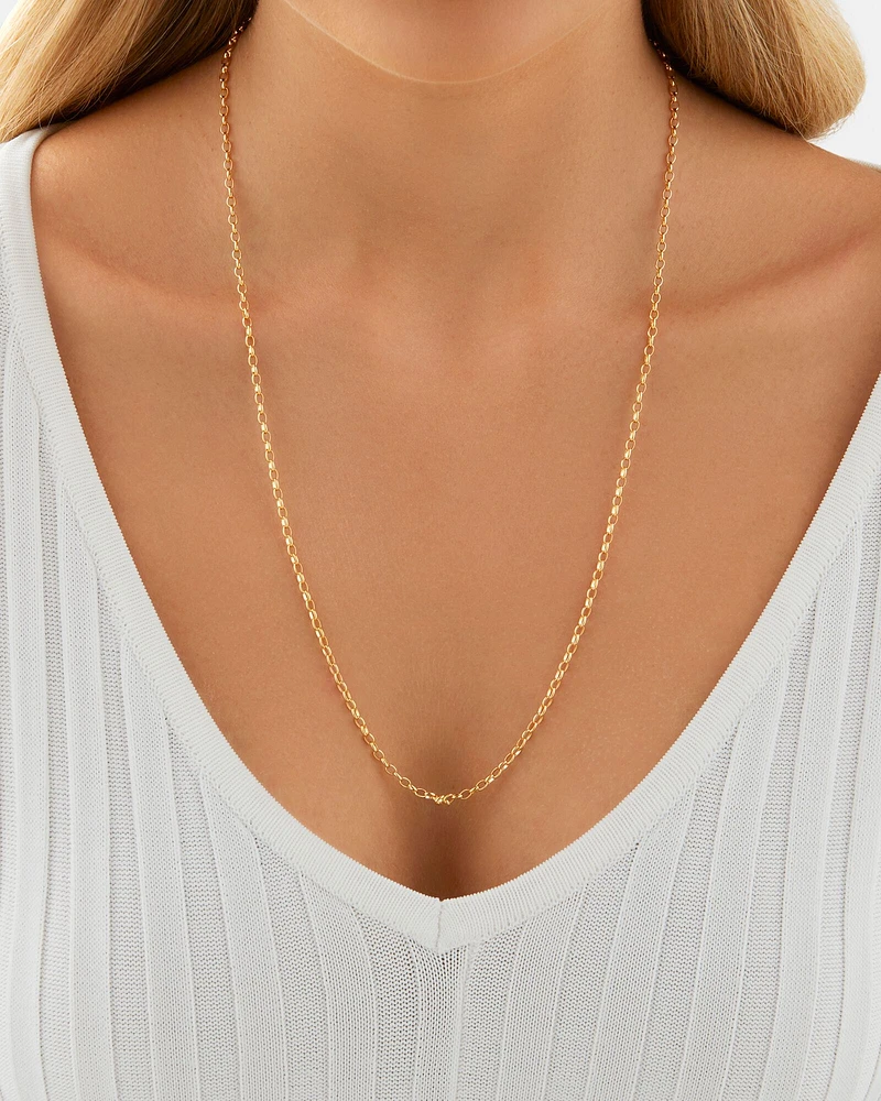 60cm (24") Oval Belcher Chain in 10kt Yellow Gold