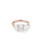 2 Carat Three Stone Oval Laboratory-Grown Diamond Engagement Ring In 14kt White Gold