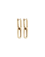 Paperclip Huggie Drop Earrings in 10kt Yellow Gold