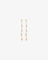 Pear Station Drop Earrings in 10kt Yellow Gold