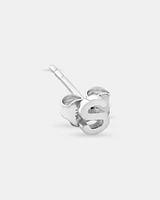 E Initial Single Stud Earring in Sterling Silver