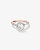 1.79 Carat TW Round Brilliant Laboratory-Grown Diamond Halo Engagemet Ring in 14kt White Gold