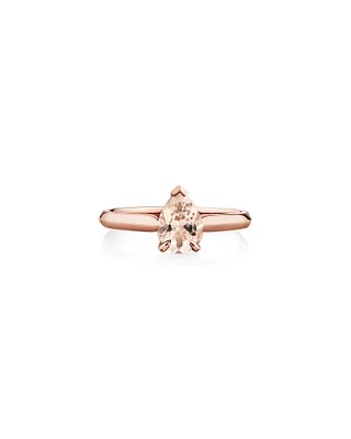 Solitaire Ring with Morganite in 10kt Rose Gold