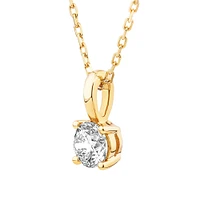 0.25 Carat TW Diamond Solitaire Pendant in 18kt Gold