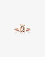 Halo Ring with Morganite & 0.22 Carat TW of Diamonds in 10kt Rose Gold