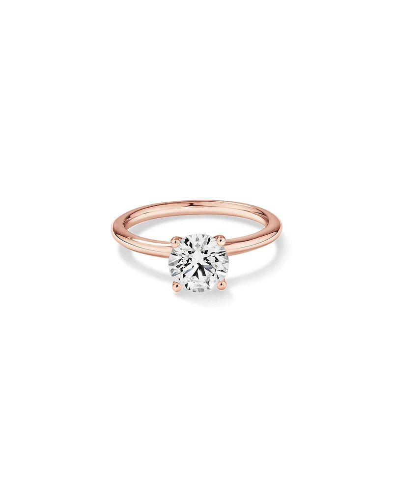 Carat TW Round Brilliant Laboratory-Grown Diamond Solitaire Engagement Ring in 14kt Gold