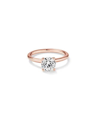 Carat TW Round Brilliant Laboratory-Grown Diamond Solitaire Engagement Ring in 14kt Gold