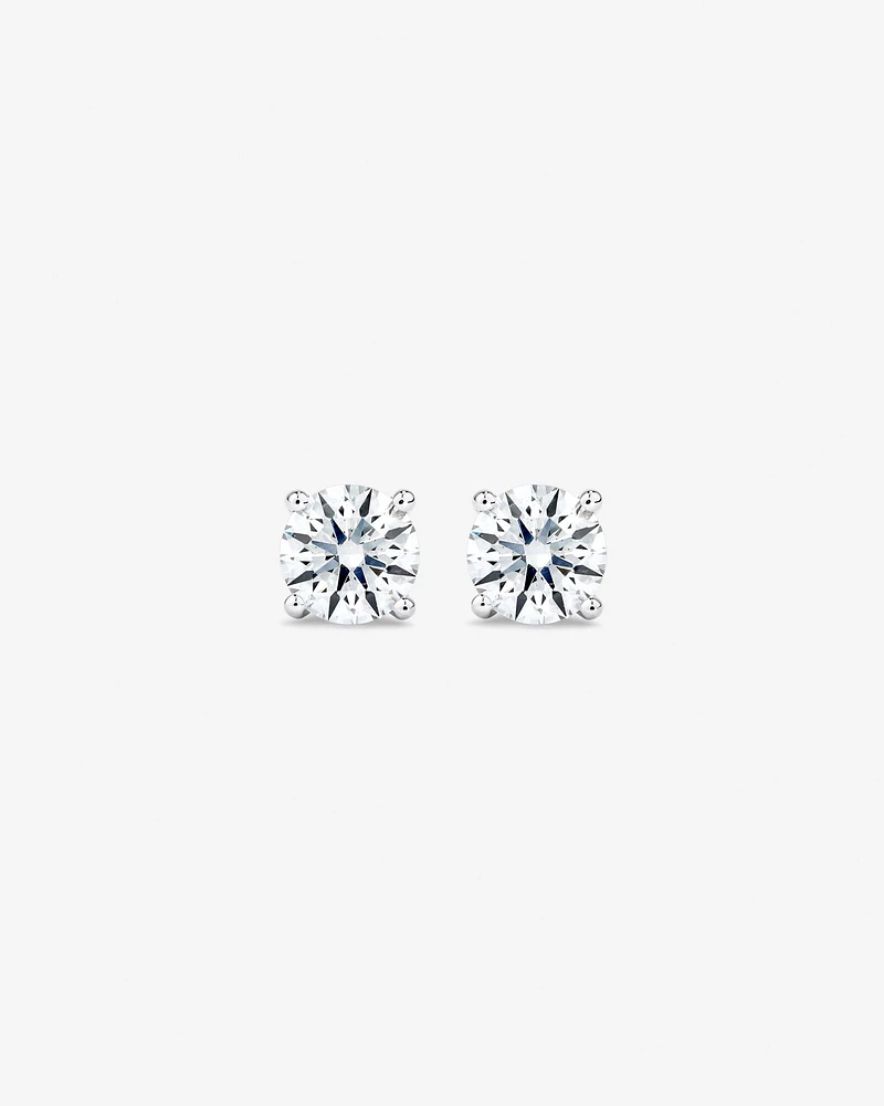 Carat TW Laboratory-Grown Diamond Solitaire Stud Earrings in 14kt Gold