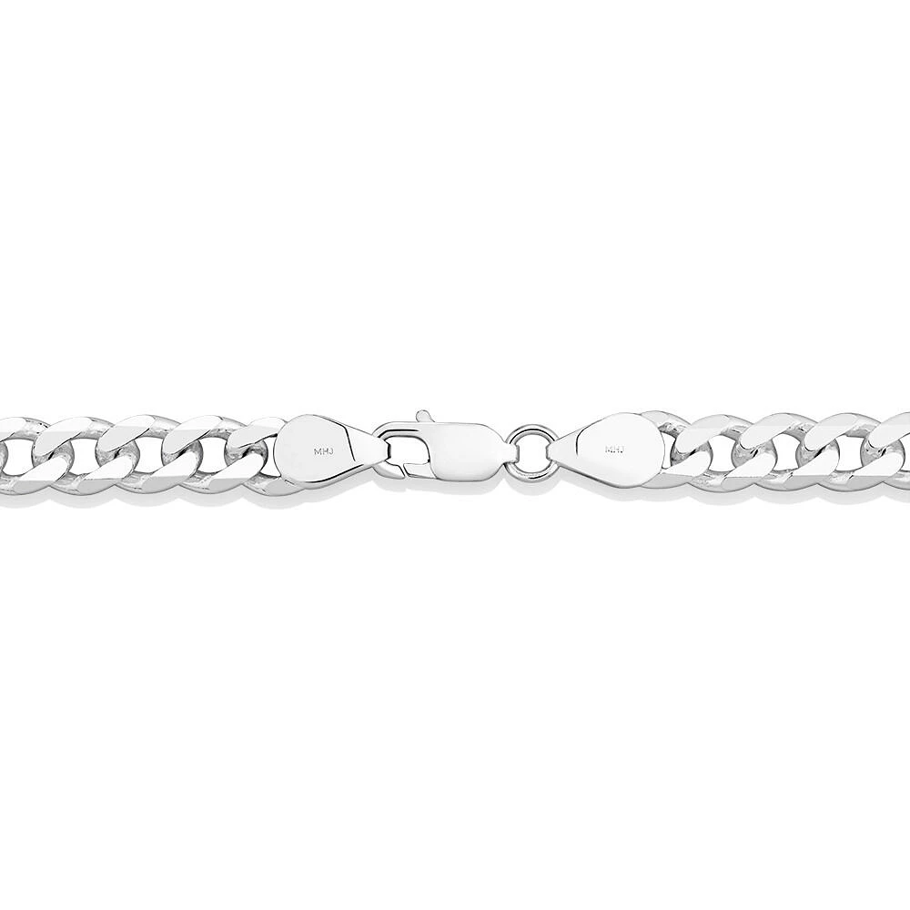 60cm (24") 7.2mm Width Curb Chain in Sterling Silver