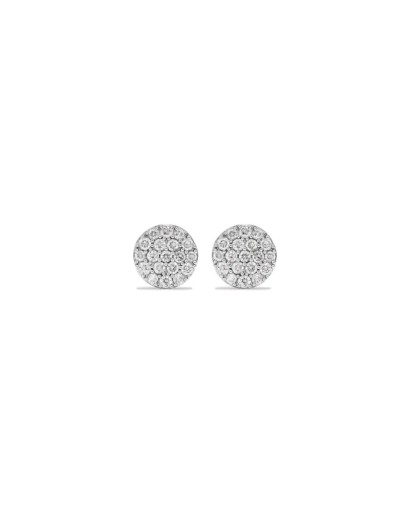 0.33 Carat TW Round Diamond Cluster Stud Earrings in 10kt White Gold