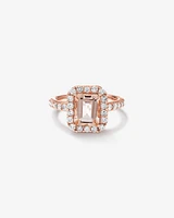 Ring with Morganite & 0.75 Carat TW of Diamonds in 14kt Rose Gold