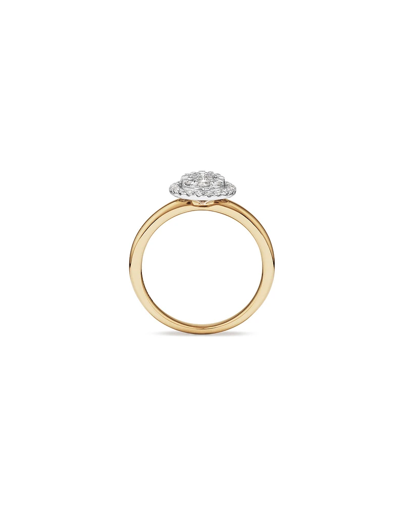 0.50 Carat TW Pear Shaped Diamond Cluster Ring in 14kt Yellow & White Gold