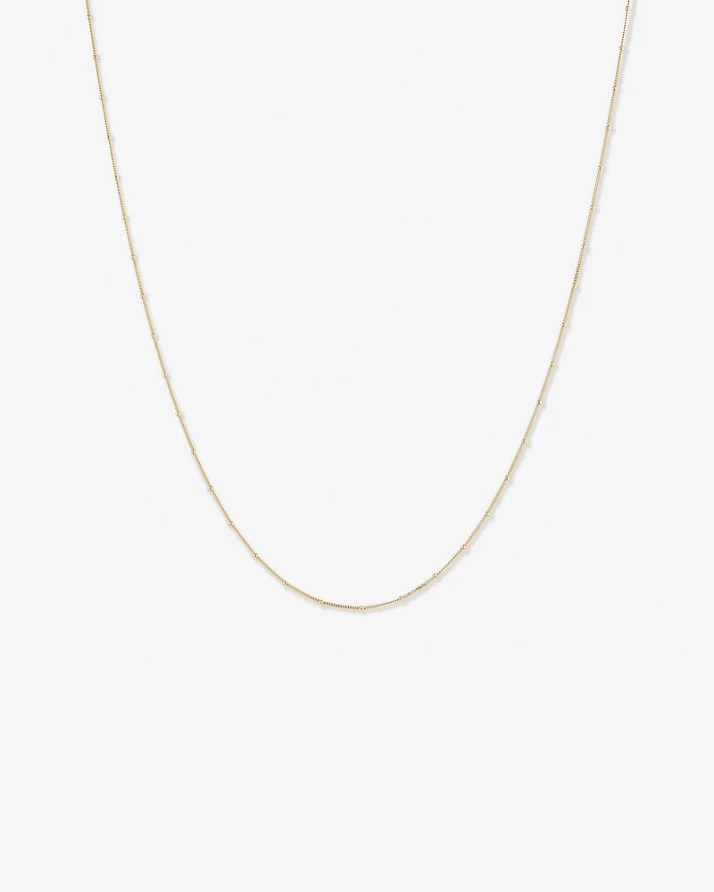 50cm (20") Station Ball and Curb Chain in 10kt Yellow Gold