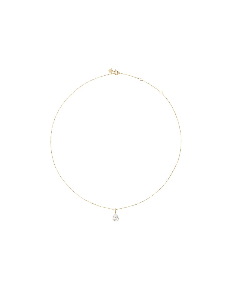 1.00 Carat TW Pear Cut Laboratory-Grown Diamond Solitaire Pendant in 10kt Yellow Gold