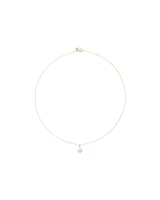 1.00 Carat TW Pear Cut Laboratory-Grown Diamond Solitaire Pendant in 10kt Yellow Gold
