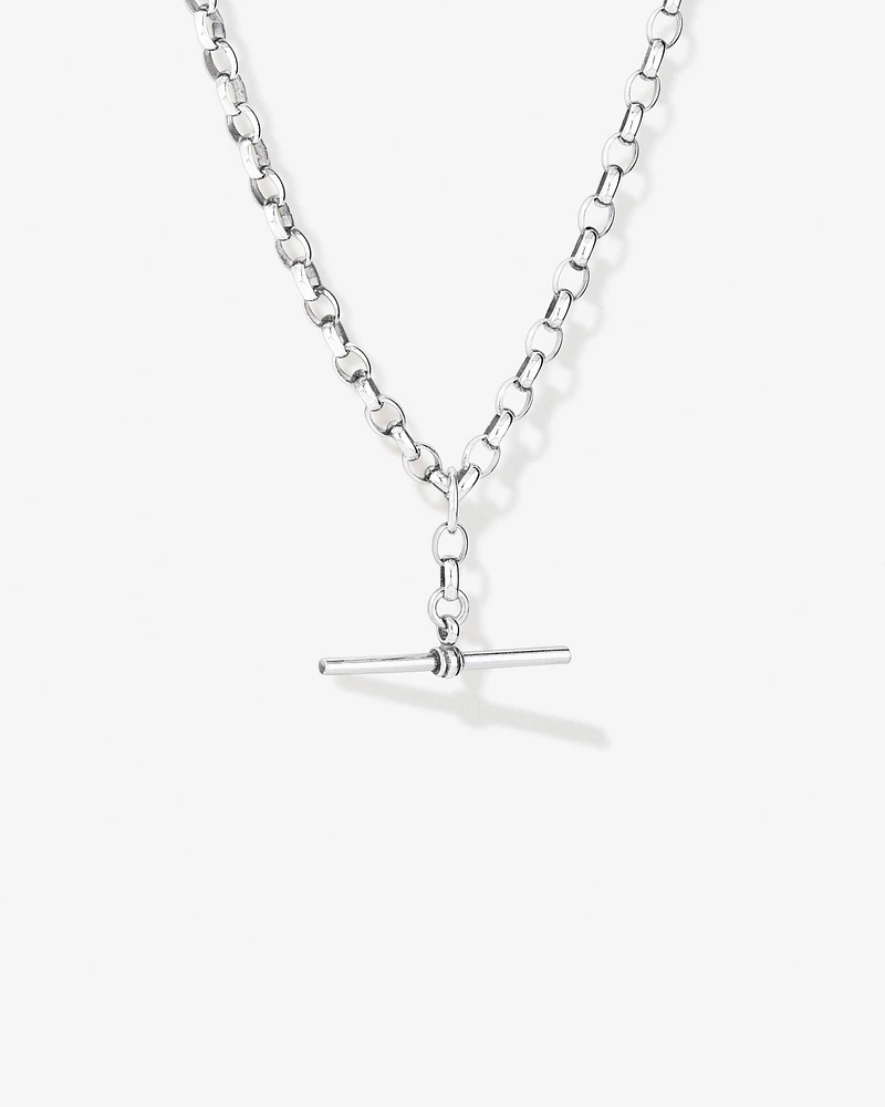 45cm (18") 4.5mm-5mm Width Belcher Fob Chain in Sterling Silver