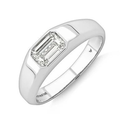 Bague à solitaire en or blanc 14 K avec diamant créé en laboratoire totalisant 1 ct