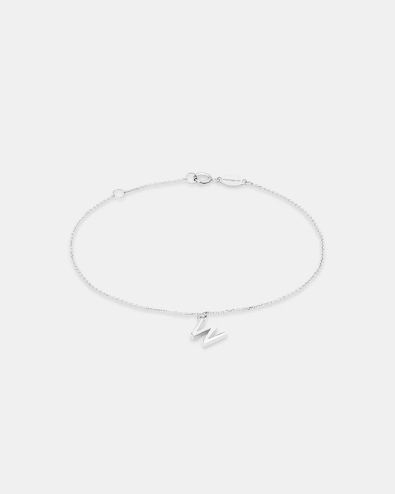 Bracelet à initiale « D » en argent