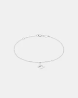 19cm (7.5") N Initial Bracelet in Sterling Silver