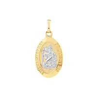 St Christopher Pendant in 10kt Yellow & White Gold
