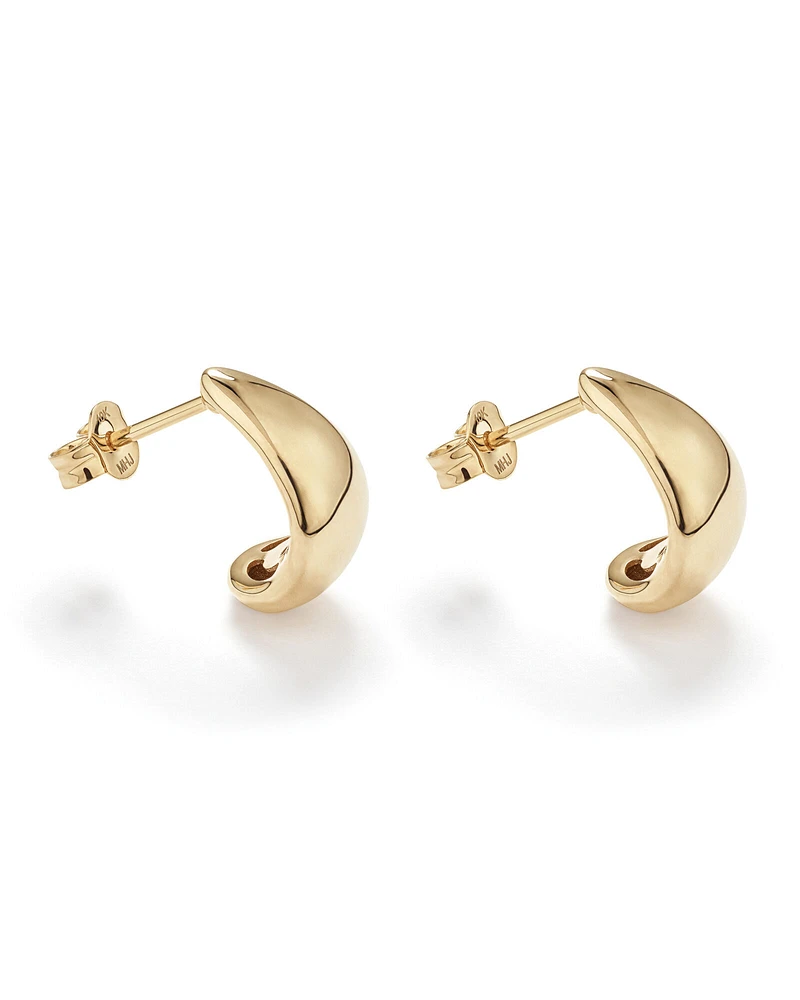 Polished Half Hoop Stud Earrings in 10kt Yellow Gold