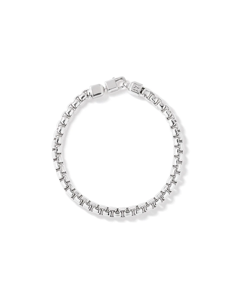 5mm Wide Rounded Box Chain Bracelet in Sterling Silver