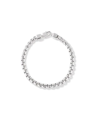 Bracelet Chaîne en Boîte Arrondie de 5 mm de Large en Argent Sterling