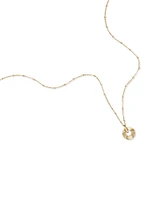 Sunray Open Circle Pendant Station Necklace in 10kt Yellow Gold