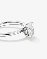 Bague solitaire en diamant canadien ovale 1,00 carat poids total en or blanc 18 kt