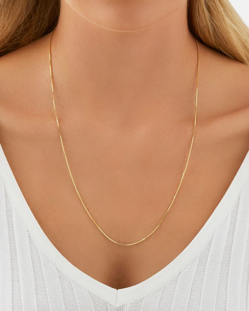 55cm (22") Box Chain in 10kt Yellow Gold