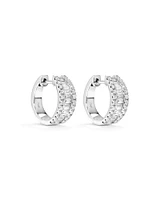 1.00 Carat TW Diamond Dot Dash Huggie Earrings in 14kt White Gold