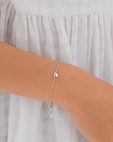 Mini Heart Bracelet with .004TW of Diamonds in Silver